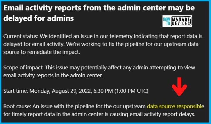 Email Alert Delay from Microsoft Admin Center Issue 3