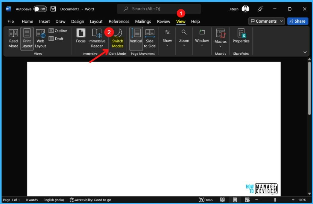 Enable Dark Mode For Microsoft Office Apps HTMD Blog