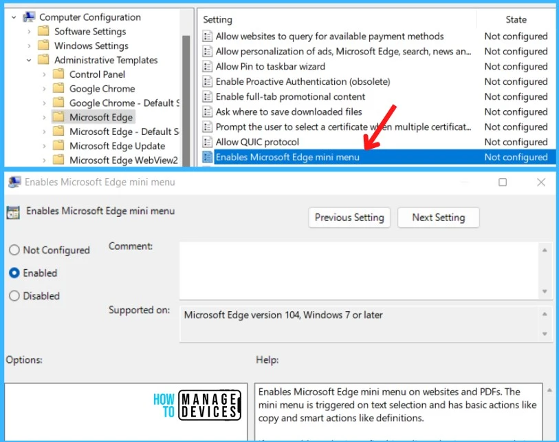 Group Policy - Enable Edge Mini Menu Feature on Text Selection 3