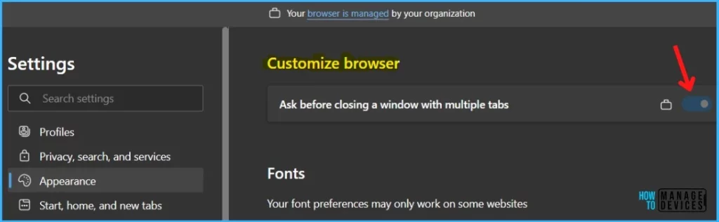 End Users Experience - Enable Warning Prompt on Closing Multiple Tabs In Microsoft Edge 5