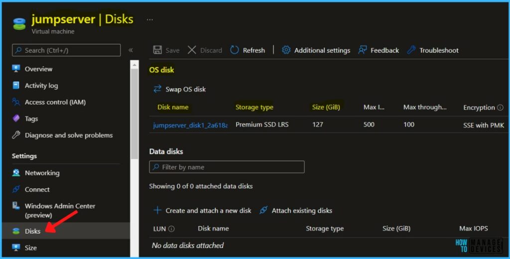 Select Disks - Resize Azure VM Disk Storage without Downtime 4