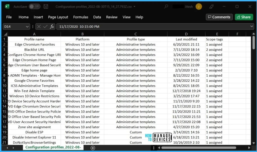 Configuration profiles lists - Export Intune Device Configuration Profiles 6