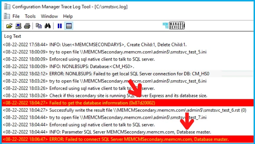 FIX Error 0x87d20002 SCCM Secondary Server Upgrade 3