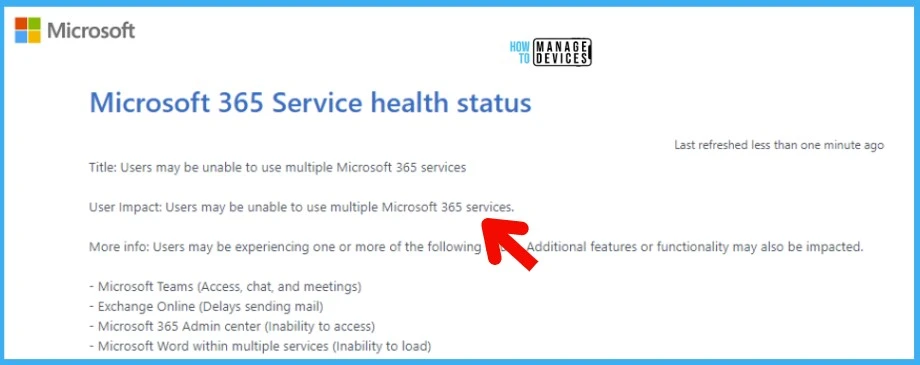 Get Email Alerts for Intune Outages Microsoft 365 Services Advisory Status Change 1