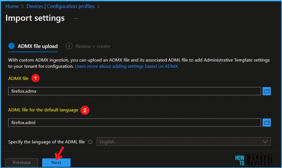 File Uploaded - Import Custom ADMX Administrative Templates in Intune MEM Portal 4