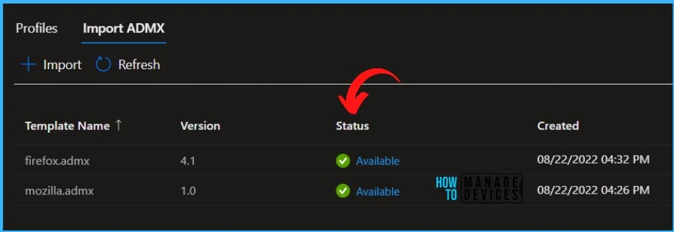 Upload Status - Import Custom ADMX Administrative Templates in Intune MEM Portal 7