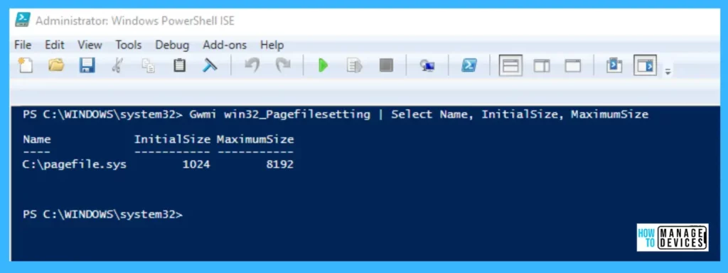 Increase Virtual Memory - PowerShell Window