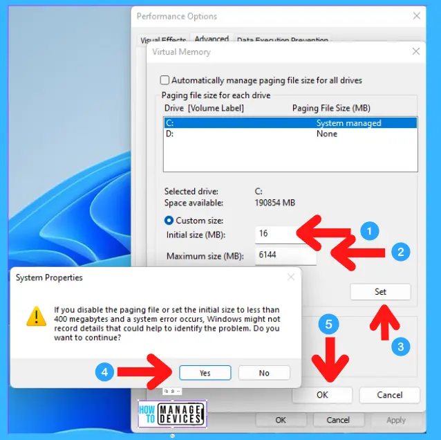 Increase Virtual Memory - System Properties