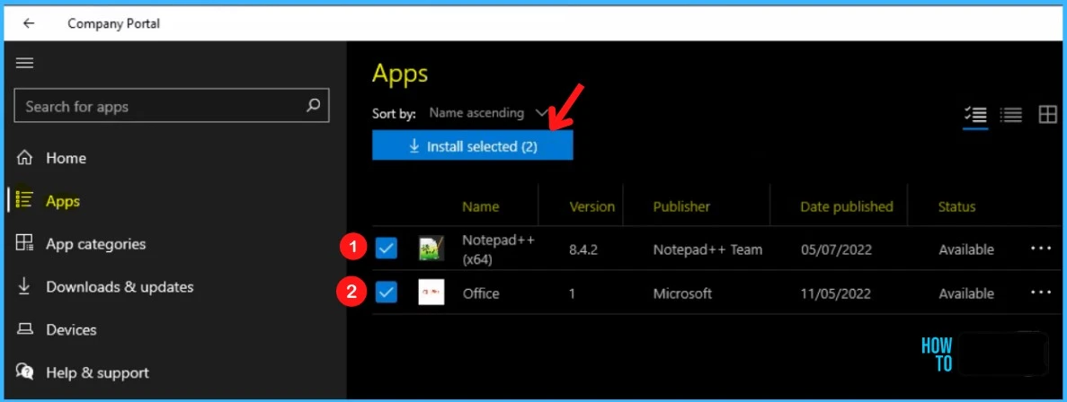 Install Bulk Apps - Display Featured Apps in Intune Company Portal Fig. 7