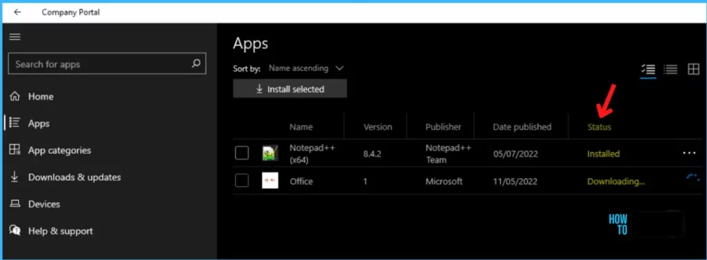 Apps Installation Status - Bulk Install Windows Apps in Intune Company Portal 4