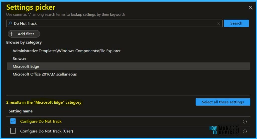 Configure Do Not Track - Set Do Not Track for Browsing Activity In Edge Using Intune 5