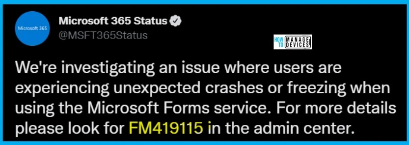 Microsoft Forms is Down Unable to share Microsoft Office Forms 3