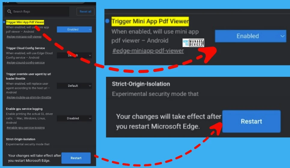 Open PDF files with Microsoft Edge Browser on Android Device with Built-in PDF Viewer 4