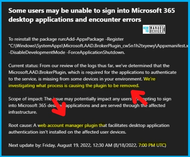 Outlook Teams Desktop Application Login Issues M365 Incident MO414814 4