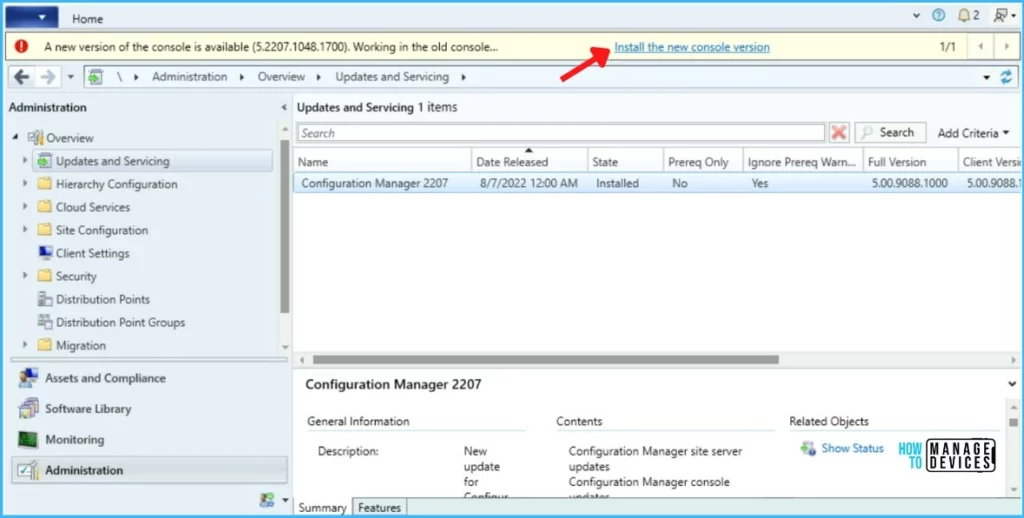 Console Upgrade - SCCM 2207 Upgrade Step by Step Guide | New Features 16