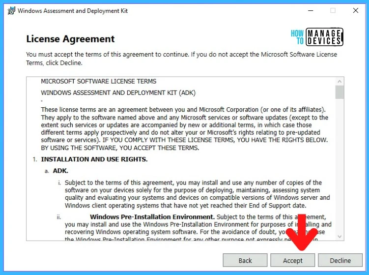 Install Additional SMS Provider Role SCCM - ADK Install License Agreement