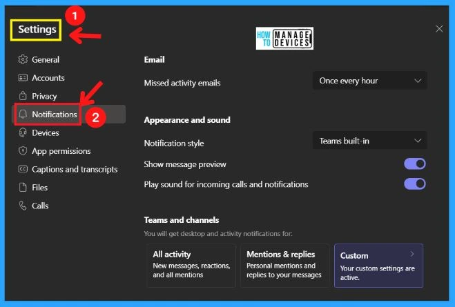 Manage Microsoft Teams Notifications Settings | Activity Feeds 1