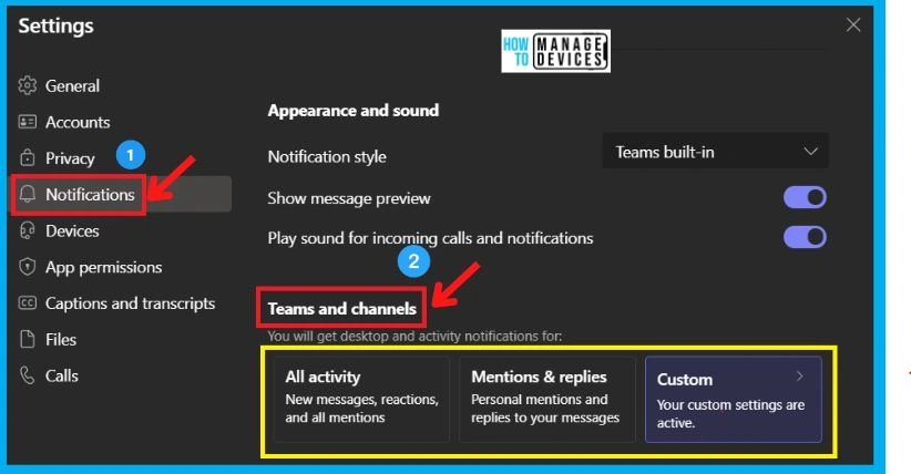 Manage Microsoft Teams Notifications Settings | Activity Feeds 12