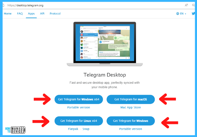 Best ways to use Telegram Messaging App in Windows 11 - Showing all platforms -fig. 2