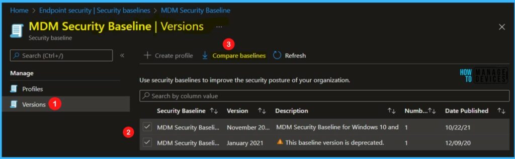 MDM Security Baseline Versions - Update Intune Security Baselines Version In MEM Admin Portal 8