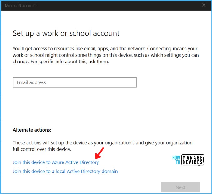 Join this device to Azure Active Directory