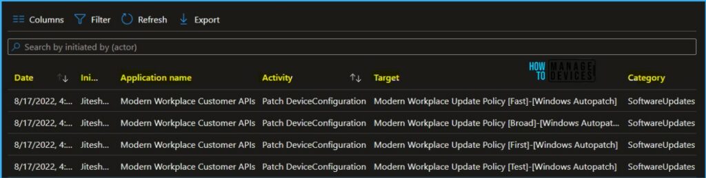 Windows Autopatch - Windows Autopatch Audit Logs | How to Track Change Details 3