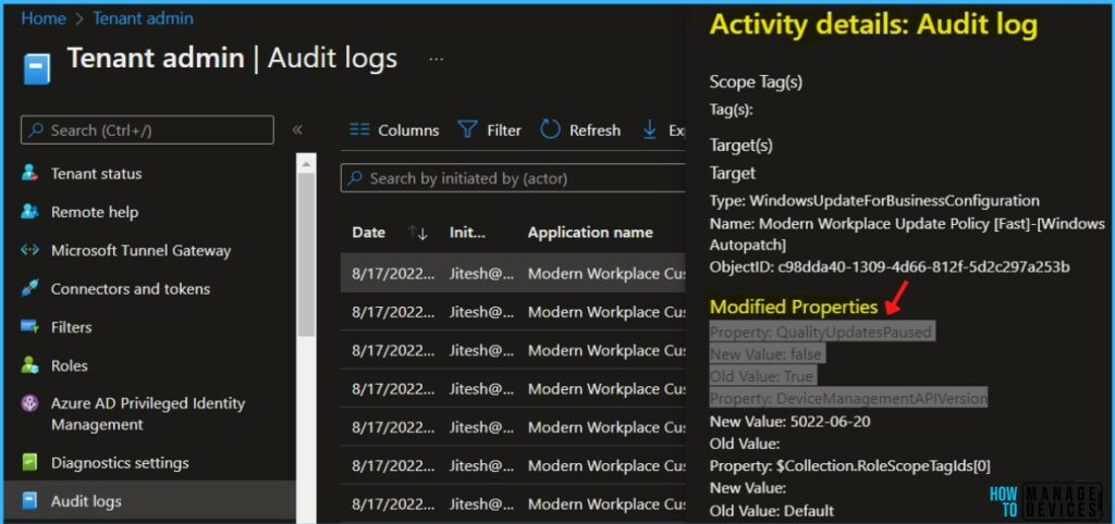 Release Management - Windows Autopatch Audit Logs | How to Track Change Details 5