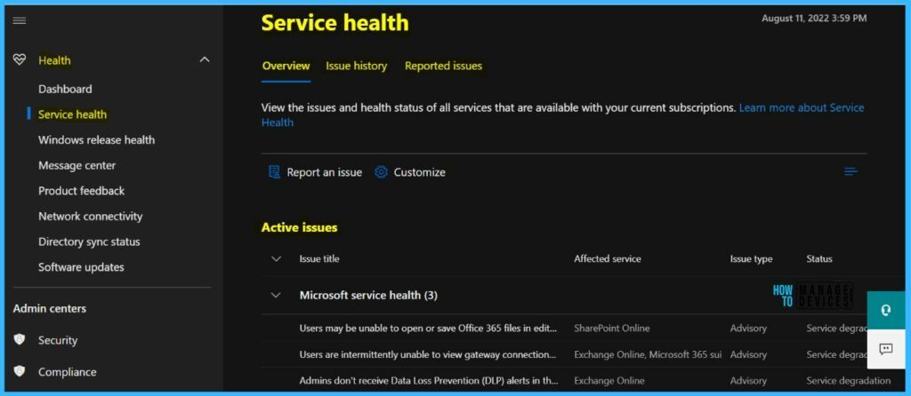 M365 Service Health - Windows Autopatch Service Health Status In MEM Admin Center 7