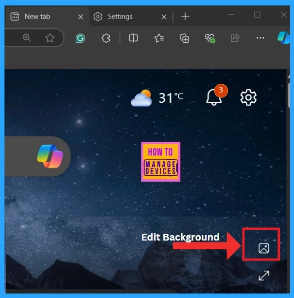 How to Customize Background in Microsoft Edge Browser on Windows | Page Settings Gear Icon | Edge Settings 8
