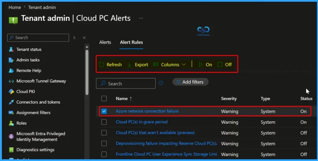 How to Configure Windows 365 Cloud PC Status and Performance Alerts in Intune - Fig.9