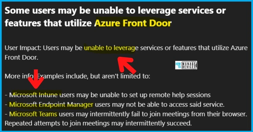 Azure Front Door Service Connectivity Issue 2