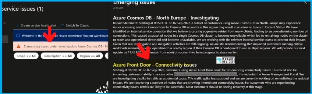 Azure Front Door Service Connectivity Issue 3