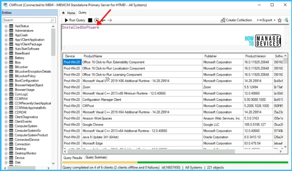 Installed Software - Get Installed Applications list using SCCM CMPivot Query 2