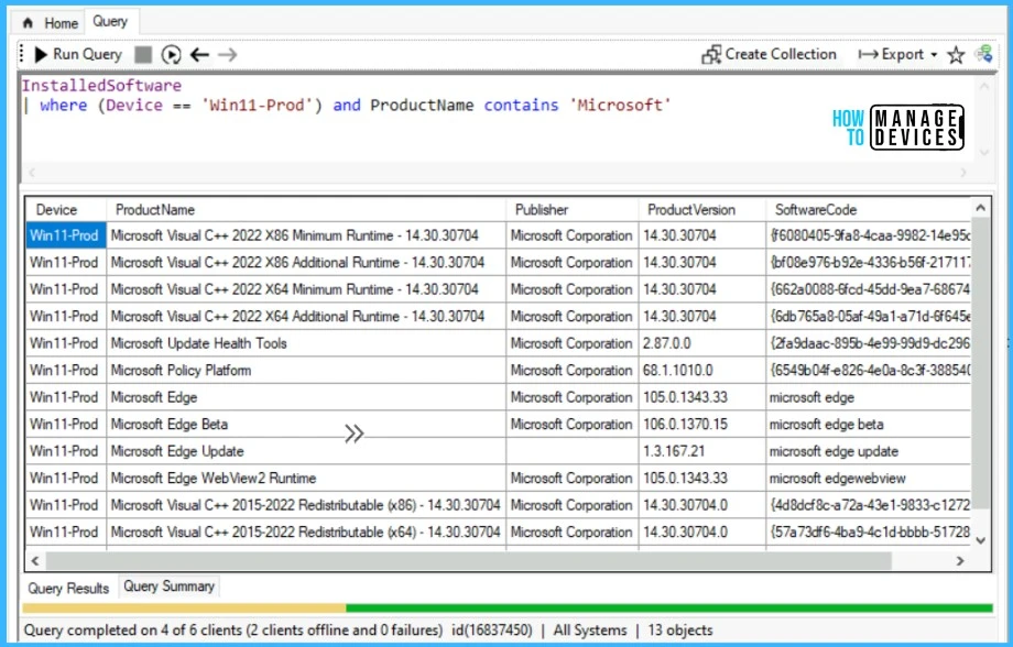 Get Application with ProductName - Get Installed Applications list using SCCM CMPivot Query 4