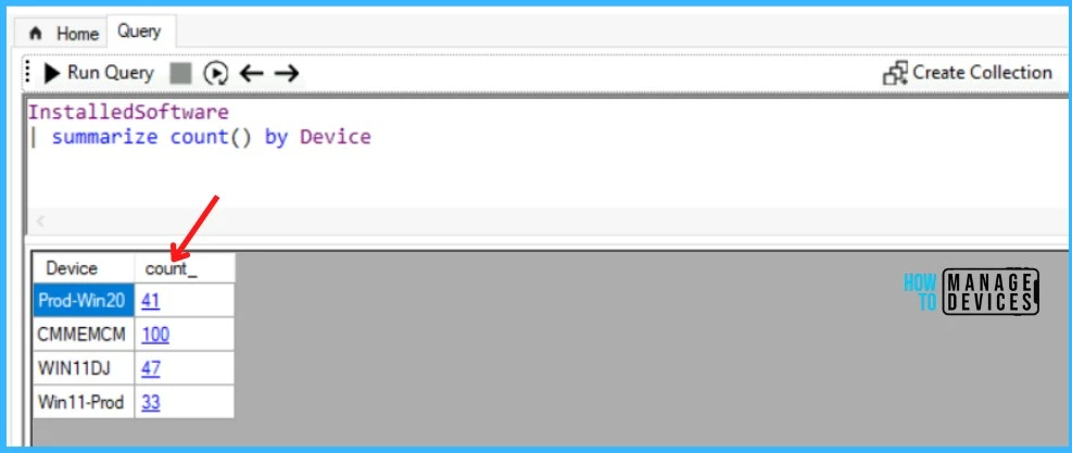 Count of Application Installed - Get Installed Applications list using SCCM CMPivot Query 3