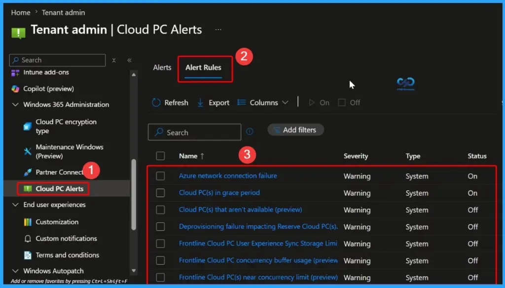 How to Configure Windows 365 Cloud PC Status and Performance Alerts in Intune - Fig.4