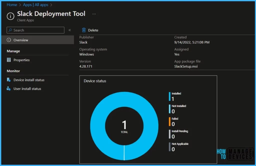 Installation Status - Deploy Slack using Intune MSI Application Deployment Guide 9