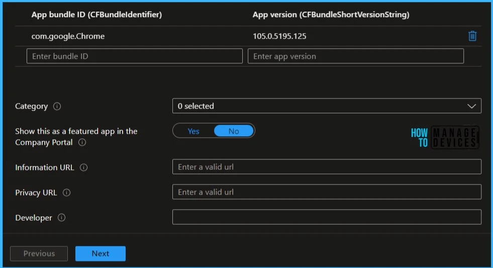 Add App Information - Deploy macOS LOB Apps using Intune MEM 5