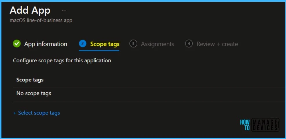 Configure scope tags - Deploy macOS LOB Apps using Intune MEM 6