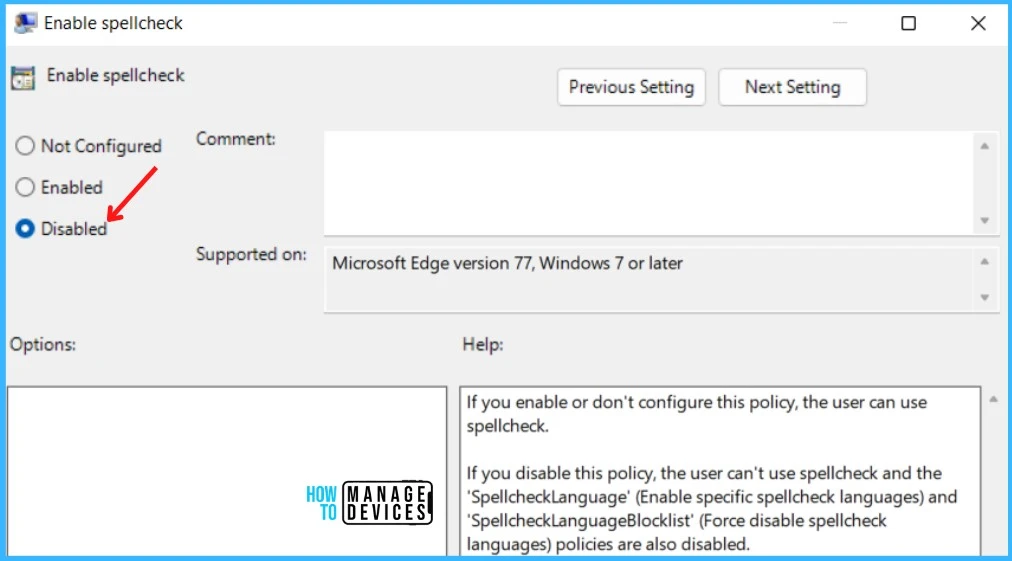 Disable Spellcheck in Microsoft Edge using Group Policy 3