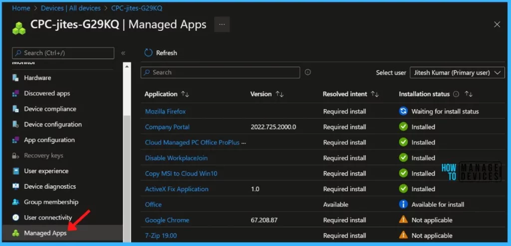 Application lists - Get Intune Managed Apps Details for Device 3