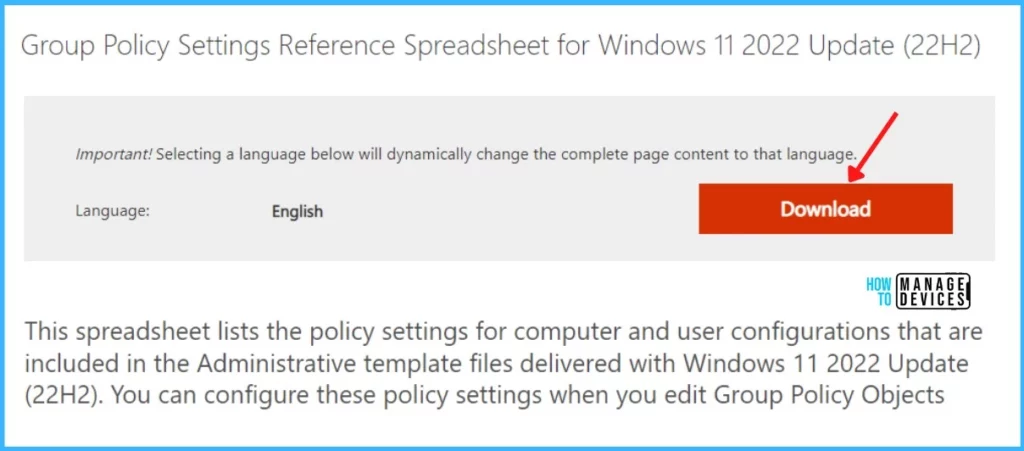 Group Policy Settings Reference Spreadsheet - Windows 11 22H2 Group Policy Settings list Download