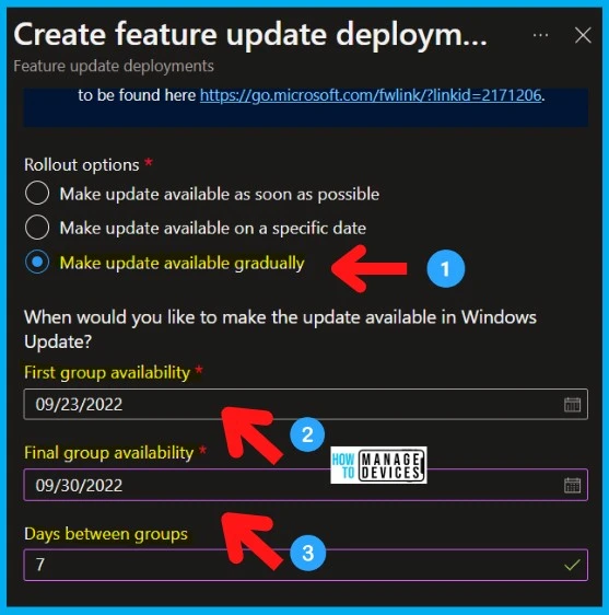 Intune Feature Update Deployment Policy for Windows 11 22H2 Upgrade Fig. 8