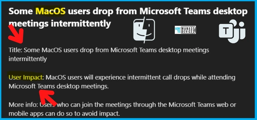MacOS Users drop out from Teams Meetings intermittently Issue 1