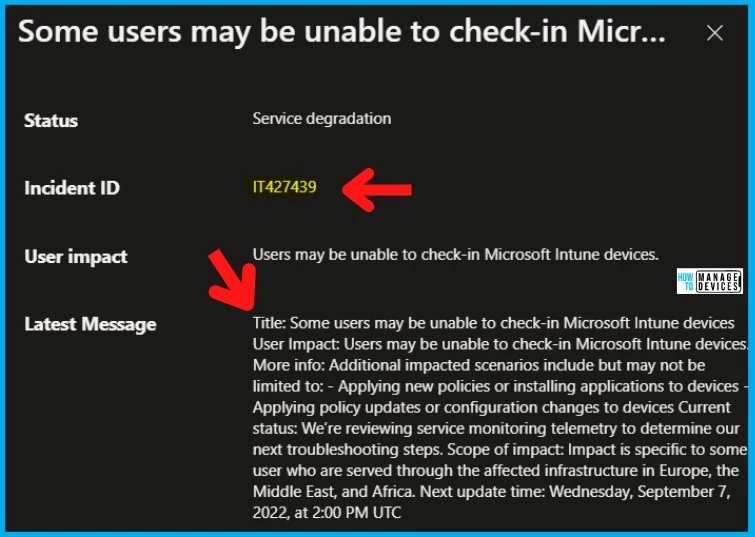 Microsoft 365 Intune Degraded Performance Issue Azure Cosmos DB infrastructure 1