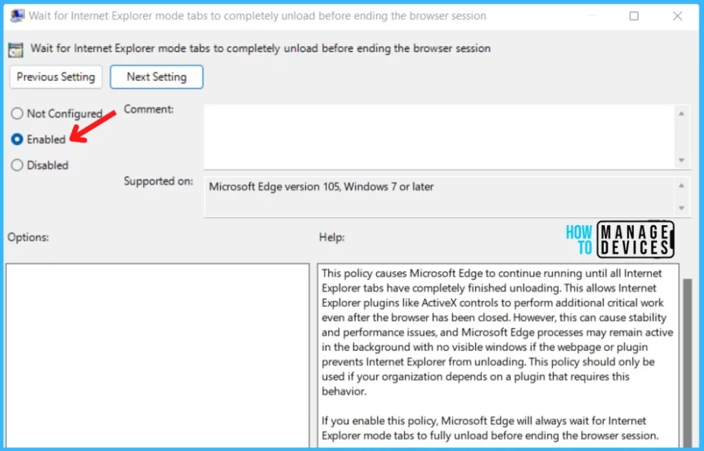 Enable Edge Settings for Unload IE Mode Tabs Before Closing Browser Session 3