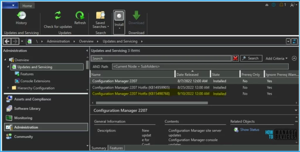 Installed - Verification of Successful Installation of KB15498768 Hotfix