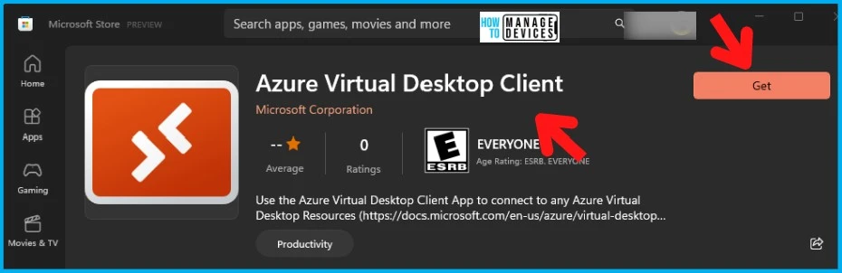 New Azure Virtual Desktop Client Microsoft Store App 1