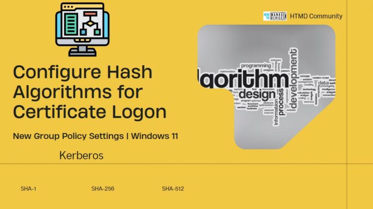 New Windows 11 Configure Hash Algorithms for Certificate Logon Authentication Group Policy for Kerberos Main