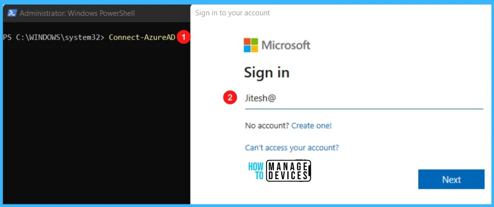 Connect to AzureAD - Remove Windows Device from Azure AD using the Command Line 4